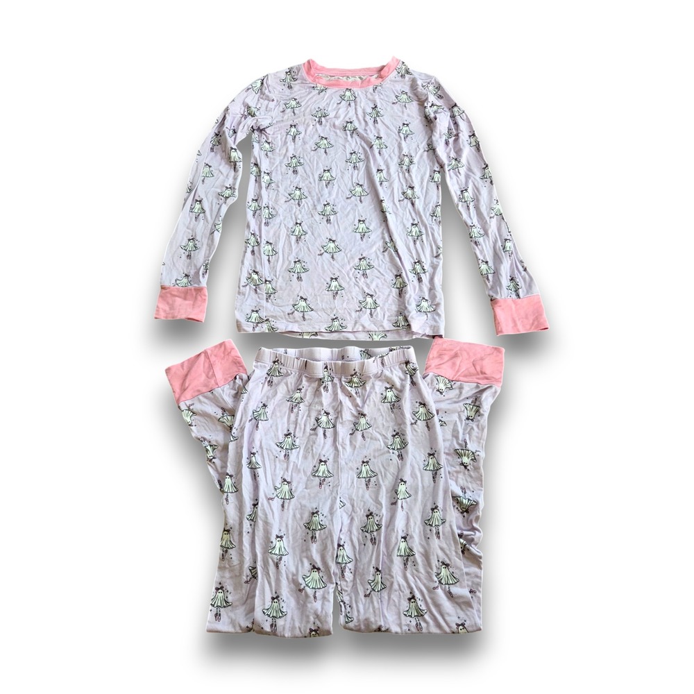 In my Jammers Pink Ballerina Ghost Halloween Pajamas Set Bamboo Girls 9/10